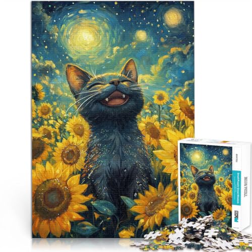 Puzzle für Erwachsene mit 1000 Teilen Quizspiel Glückliche Schwarze Katze im Sonnenblumenfeld Einzigartige Geburtstags- und Geschenkideen52x38cm Puzzle für Erwachsene mit 1000 Teilen Quizspiel Glückliche Schwarze Katze im Sonnenblumenfeld Einzigartige Geburtstags- und Geschenkideen52x38cm von AITEXI