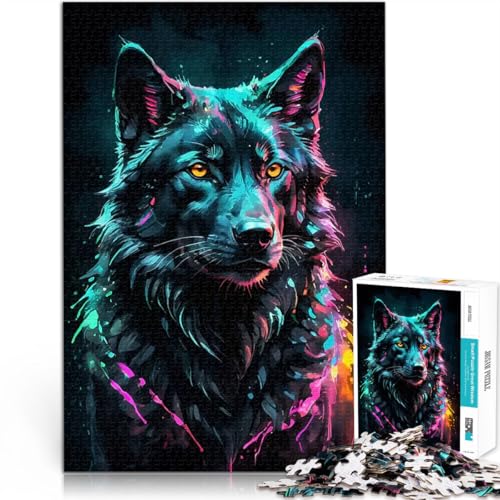 Puzzle für Erwachsene mit 1000 Teilen Quizspiel Neon Wolf Aquarell Portrait denn eignet ganze Familie70x100cm Puzzle für Erwachsene mit 1000 Teilen Quizspiel Neon Wolf Aquarell Portrait denn eignet ganze Familie70x100cm von AITEXI