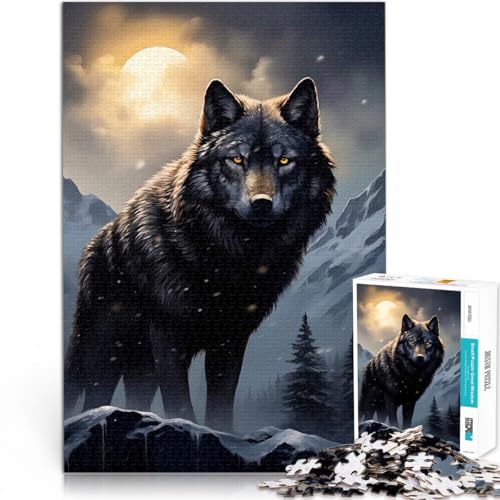 Puzzle für Erwachsene mit 1000 Teilen Quizspiel Schwarzer Wolf in den Snowy Mountains Die Liebe zwischen Paaren stärken70x100cm Puzzle für Erwachsene mit 1000 Teilen Quizspiel Schwarzer Wolf in den Snowy Mountains Die Liebe zwischen Paaren stärken70x100cm von AITEXI