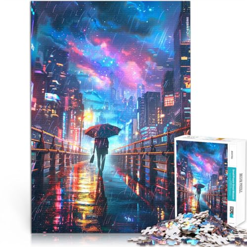 Puzzle für Erwachsene mit 1000 Teilen Quizspiel Stadtbild in der regnerischen Nacht Einzigartige Wohndekoration und Geschenke38x26cm Puzzle für Erwachsene mit 1000 Teilen Quizspiel Stadtbild in der regnerischen Nacht Einzigartige Wohndekoration und Geschenke38x26cm von AITEXI