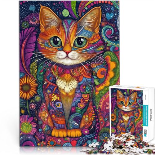 Puzzle für Erwachsene mit 1000 Teilen Spielzeug-Intellektuelles Spiel ÄSTHETISCHE KATZENKUNST Verbessern Sie das Gedächtnis75x50cm von AITEXI