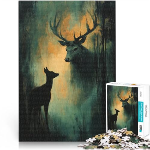 Puzzle für Erwachsene mit 1000 Teilen Spielzeug-Intellektuelles Spiel Der Ruf des Hirschen Tolle Geschenke und Spielzeuge38x26cm von AITEXI