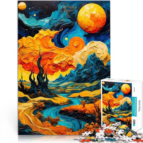 Puzzle für Erwachsene mit 1000 Teilen Spielzeug-Intellektuelles Spiel Sternennachtlandschaft Geeignet für die Schreibtischdekoration38x26cm von AITEXI