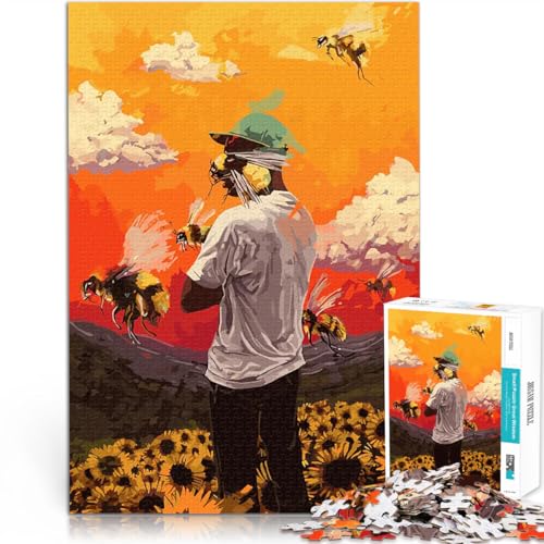 Puzzle für Erwachsene mit 1000 Teilen Spielzeug Lernspiele Stressabbau Flower Boy Rapper Musik Künstlersammlung, Bildende Kunst52x38cm von AITEXI