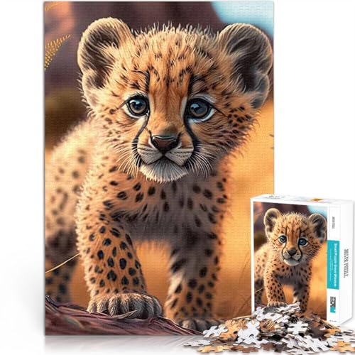 Puzzle für Erwachsene mit 1000 Teilen Spielzeug Lernspiele Stressabbau Gepardenbaby Wunschliste mit dem Weihnachtsmann52x38cm von AITEXI