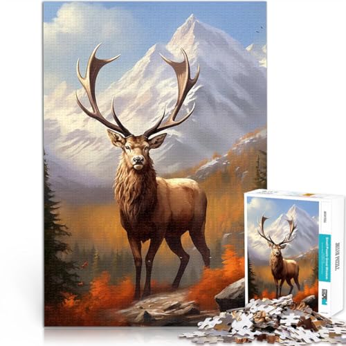 Puzzle für Erwachsene mit 1000 Teilen Spielzeug Lernspiele Stressabbau Hirschberge Geburtstagsgeschenk, Geschenke52x38cm von AITEXI