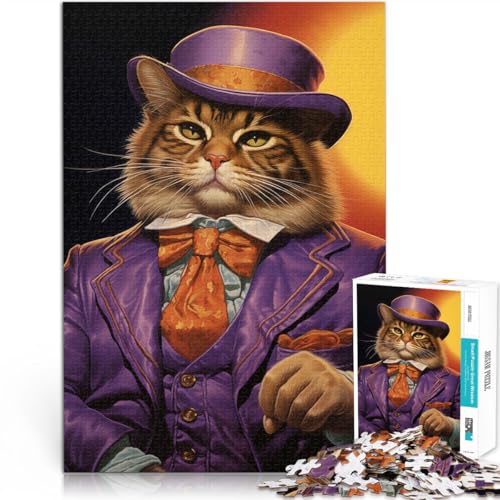 Puzzle für Erwachsene mit 1000 Teilen Spielzeug Lernspiele Stressabbau Lila Zuhälter-Kätzchen Lernspiel für Geburtstag, Weihnachten70x100cm von AITEXI