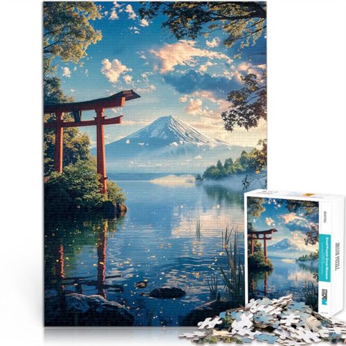 Puzzle für Erwachsene mit 1000 Teilen Spielzeug Lernspiele Stressabbau japanische Aussicht auf den Fuji Wanddekoration38x26cm von AITEXI