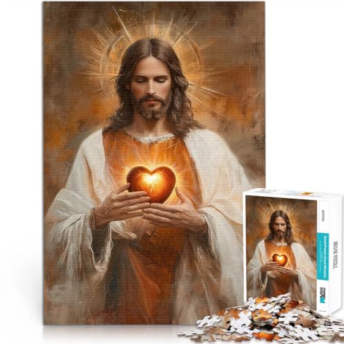 Puzzle für Erwachsene mit 1000 Teilen Stressabbau Jesus hält das Heilige Herz eignet ganze Familie38x26cm Puzzle für Erwachsene mit 1000 Teilen Stressabbau Jesus hält das Heilige Herz eignet ganze Familie38x26cm von AITEXI
