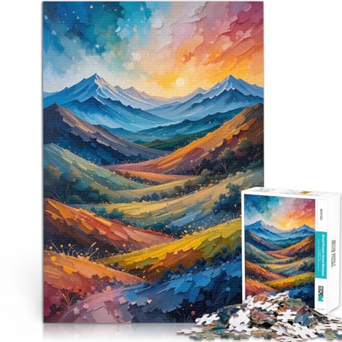 Puzzle für Erwachsene mit 1000 Teilen Stressabbau-Spielzeug Farbenfrohe Berglandschaft Wunschliste mit dem Weihnachtsmann52x38cm von AITEXI