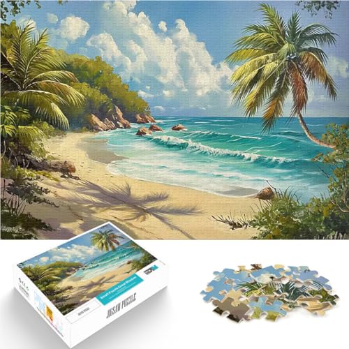 Puzzle für Erwachsene mit 1000 Teilen Stressabbau-Spielzeug Palmenstrand denn eignet ganze Familie52x38cm von AITEXI