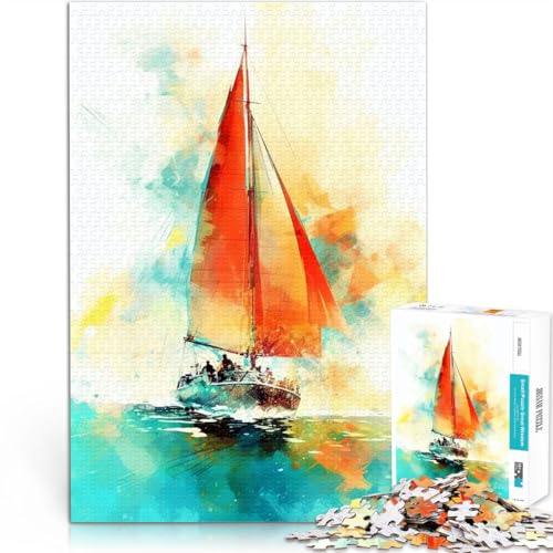 Puzzle für Erwachsene mit 1000 Teilen Stressabbau-Spielzeug Yachtrennsport denn eignet ganze Familie38x26cm von AITEXI