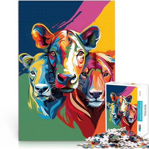 Puzzle für Erwachsene mit 2000 Teilen für Lernspiel-Herausforderungsspielzeug Bunte Kuh und Löwe Lernspiel für Geburtstag, Weihnachten70x100cm Puzzle für Erwachsene mit 2000 Teilen für Lernspiel-Herausforderungsspielzeug Bunte Kuh und Löwe Lernspiel für Geburtstag, Weihnachten70x100cm von AITEXI