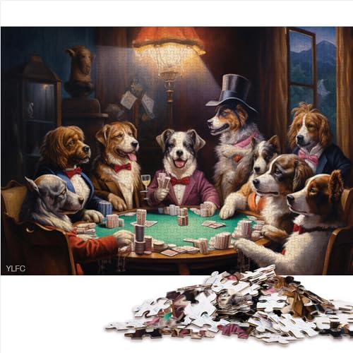Puzzle für Erwachsene und Kinder, Hunde Spielen Poker, Puzzle für Erwachsene, 1000 Holzpuzzle für Erwachsene und Kinder ab 10 Jahren, geheime, 1000 Teile (50 x 75 cm) von AITEXI