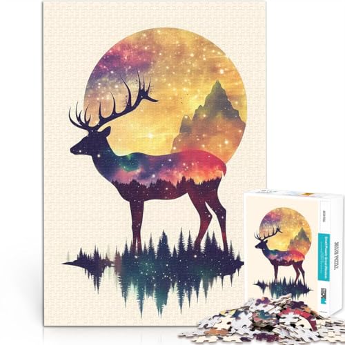 Puzzle für Jugendliche 1000 Teile Anspruchsvolles Spiel und Familienspaß Kosmische Hirschsilhouette Geschenkideen52x38cm Puzzle für Jugendliche 1000 Teile Anspruchsvolles Spiel und Familienspaß Kosmische Hirschsilhouette Geschenkideen52x38cm von AITEXI