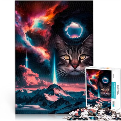Puzzle für Jugendliche 2000 Teile Anspruchsvolles Spiel und Familienspaß Kosmischer Katzenhorizont Wichtelgeschenke70x100cm von AITEXI