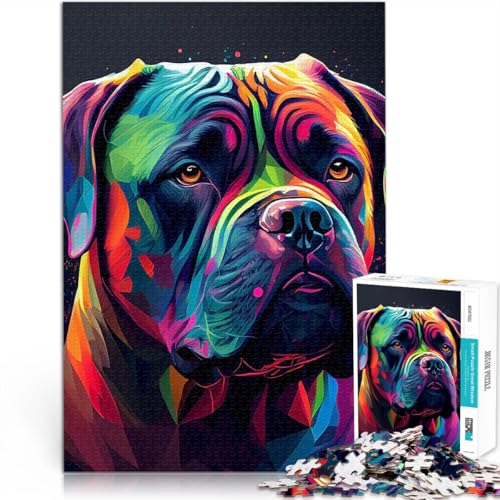 Puzzle für Jugendliche 1000 Teile Dekomprimierendes intellektuelles Lernspielzeug Cane Corso Bunt Künstlersammlung, Bildende Kunst52x38cm von AITEXI