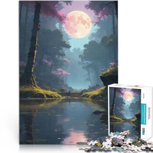 Puzzle für Jugendliche 1000 Teile Denkspiel Anime Lo-Fi-Landschaft des verzauberten Waldmondes Angebot als Geschenk für die ganze Familie52x38cm Puzzle für Jugendliche 1000 Teile Denkspiel Anime Lo-Fi-Landschaft des verzauberten Waldmondes Angebot als Geschenk für die ganze Familie52x38cm von AITEXI