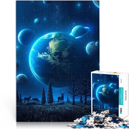 Puzzle für Jugendliche 1000 Teile Geschenke zum Suchbegriff: Herausfordernde Spiele Blaues Universum für Heimdekoration75x50cm von AITEXI