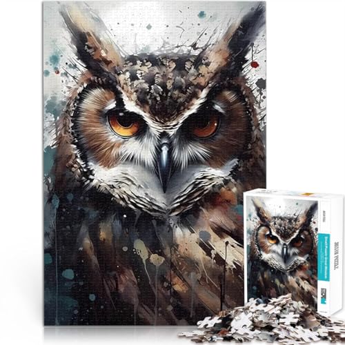 Puzzle für Jugendliche 1000 Teile Geschenke zum Suchbegriff: Herausfordernde Spiele Eulentiere mit passendem Poster und Quizblatt52x38cm von AITEXI