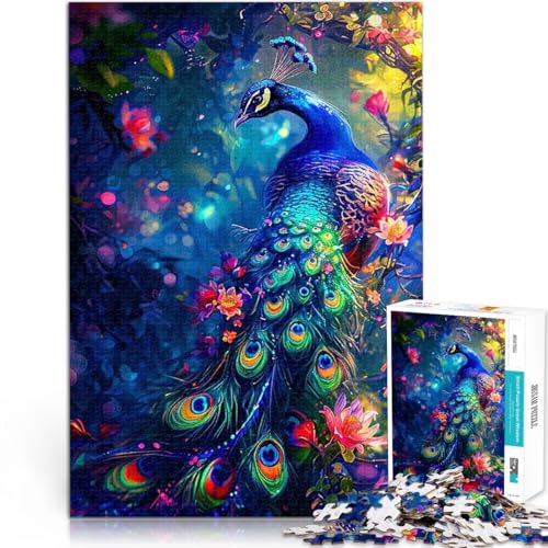 Puzzle für Jugendliche 1000 Teile Lernspiele DIY Spielzeug Abstrakter Pfau Kintsugi Lernspiel für Geburtstag, Weihnachten38x26cm von AITEXI