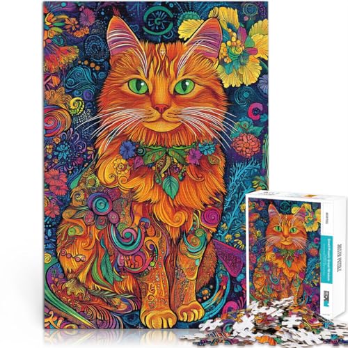 Puzzle für Jugendliche 1000 Teile Lernspiele Heimdekoration Bezaubernde Katzenwelt Lernspiel für Geburtstag, Weihnachten75x50cm von AITEXI