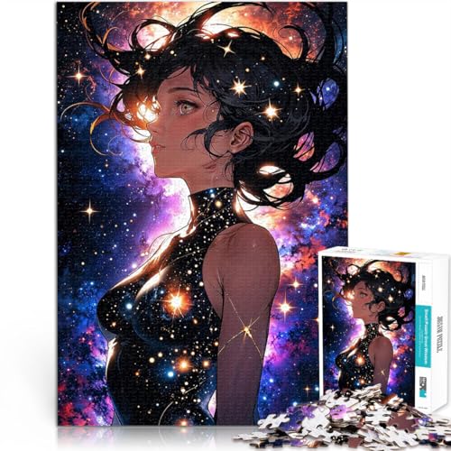 Puzzle für Jugendliche 1000 Teile Lernspiele Heimdekoration Kosmische Mädchen-Anime-Kunst mit passendem Poster und Quizblatt70x100cm Puzzle für Jugendliche 1000 Teile Lernspiele Heimdekoration Kosmische Mädchen-Anime-Kunst mit passendem Poster und Quizblatt70x100cm von AITEXI