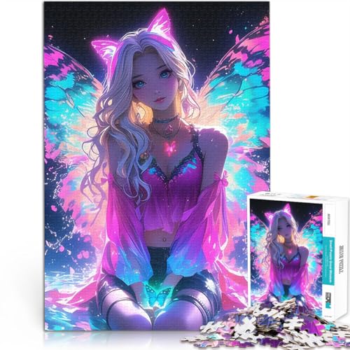 Puzzle für Jugendliche 1000 Teile Pädagogisches Spielzeug zum Stressabbau Neonfee am Wasser Verbessern Sie das Gedächtnis70x100cm von AITEXI