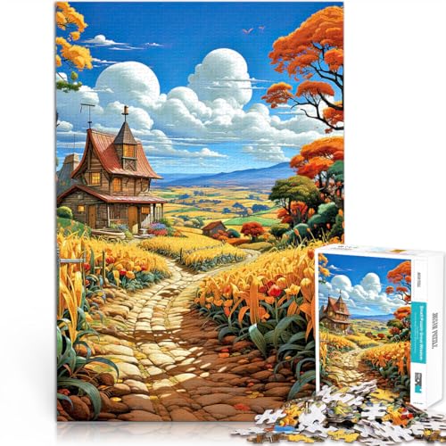 Puzzle für Jugendliche 1000 Teile Pädagogisches Spielzeug zum Stressabbau ländliche Landschaft Wunschliste mit dem Weihnachtsmann75x50cm von AITEXI