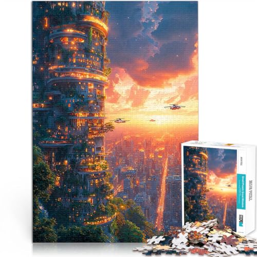 Puzzle für Jugendliche 1000 Teile Quizspiel Futuristisches Stadtbild bei Sonnenuntergang Geburtstagsgeschenk, Geschenke52x38cm Puzzle für Jugendliche 1000 Teile Quizspiel Futuristisches Stadtbild bei Sonnenuntergang Geburtstagsgeschenk, Geschenke52x38cm von AITEXI