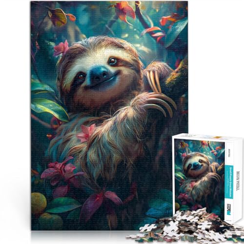 Puzzle für Jugendliche 1000 Teile Quizspiel süßer Faultier-Tropenwald eignet ganze Familie70x100cm Puzzle für Jugendliche 1000 Teile Quizspiel süßer Faultier-Tropenwald eignet ganze Familie70x100cm von AITEXI