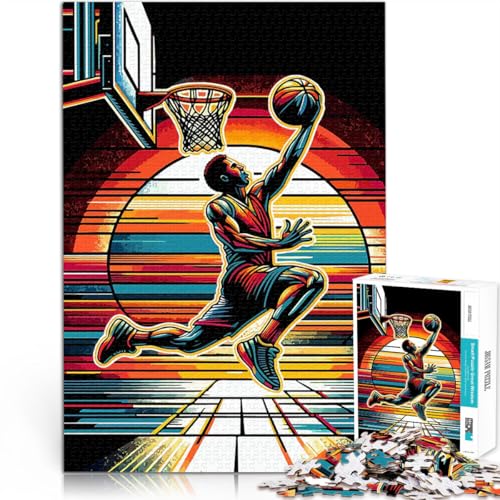 Puzzle für Jugendliche 1000 Teile Schwierig und herausfordernd Basketball-Sonnenuntergang-Pop-Art Lernspiel für Geburtstag, Weihnachten75x50cm Puzzle für Jugendliche 1000 Teile Schwierig und herausfordernd Basketball-Sonnenuntergang-Pop-Art Lernspiel für Geburtstag, Weihnachten75x50cm von AITEXI