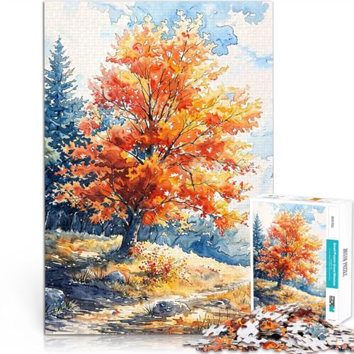 Puzzle für Jugendliche 1000 Teile Spielzeug Lernspiele Stressabbau Herbstliche Farbexplosion Wunschliste mit dem Weihnachtsmann75x50cm von AITEXI