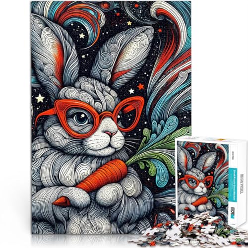 Puzzle für Jugendliche 1000 Teile Stressabbau-Spielzeug Hase im Weltraum denn eignet ganze Familie52x38cm von AITEXI