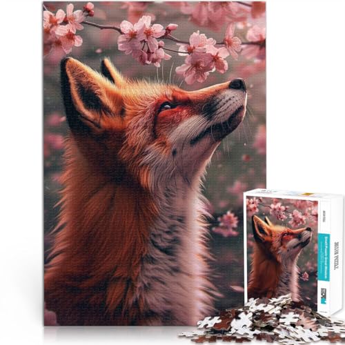Puzzle für Jugendliche 1000 Teile für Lernspiel-Herausforderungsspielzeug Kirschblüte des Rotfuchses Geburtstagsgeschenk75x50cm von AITEXI