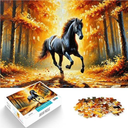 Puzzle für Jugendliche 1000 Teile lustige Spiele für die ganze Familie Schwarzes Pferd im Herbstwald Eltern-Kind-Interaktion38x26cm Puzzle für Jugendliche 1000 Teile lustige Spiele für die ganze Familie Schwarzes Pferd im Herbstwald Eltern-Kind-Interaktion38x26cm von AITEXI