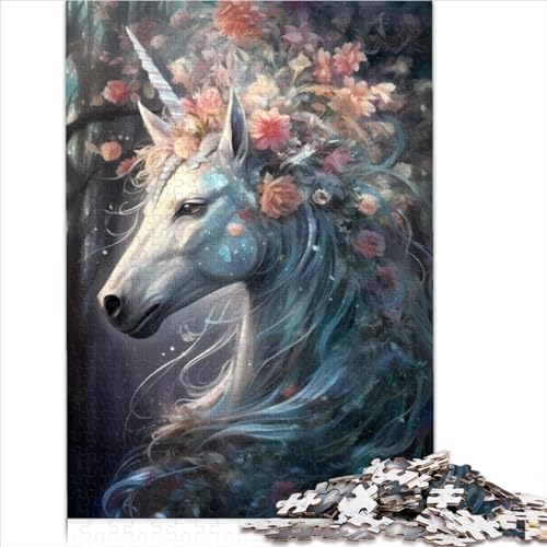 Puzzle für Kinder, 1000 Teile, Das Einhorn mit Blumen, hochwertiges, 100% recyceltes Brett für Erwachsene und Kinder ab 12 Jahren, Denksport-Puzzle, 1000 Teile (26 x 38 cm) von AITEXI