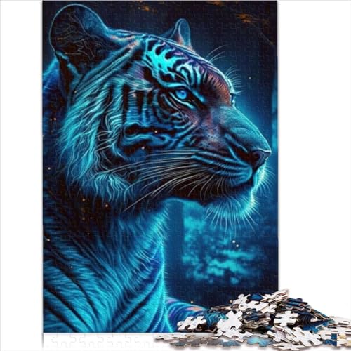 AITEXI Tiger Neon Premium 1000-Teile Puzzle, 100% Recyceltes Brett, für Erwachsene und Kinder ab 12 Jahren, Impossible Puzzle 1000 Teile (26 x 38 cm) von AITEXI