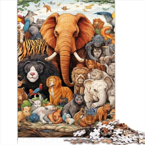 Puzzle für Kinder, afrikanische Tiere, Puzzle, 500 Teile, Erwachsenenpuzzle, Holzpuzzle für Erwachsene und Kinder ab 12 Jahren, Erwachsene und Kinder (52 x 38 cm) von AITEXI