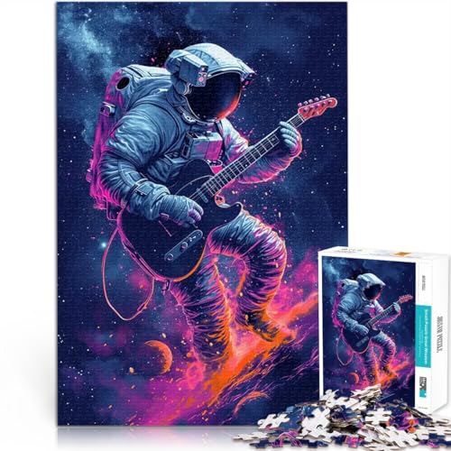 Puzzle für Teenager 1000 Teile Anspruchsvolles Spiel und Familienspaß Gitarrenastronaut im Weltraum Geburtstagsgeschenke75x50cm von AITEXI