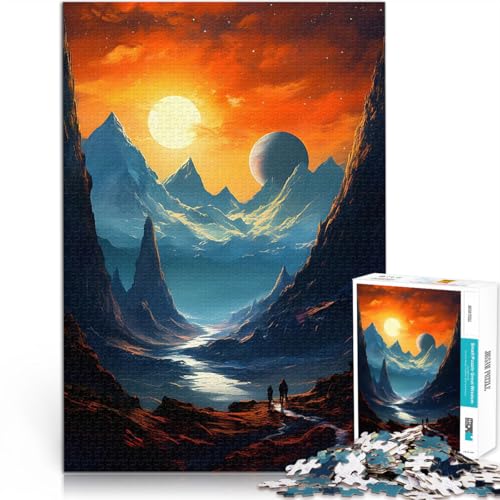 Puzzle für Teenager 1000 Teile Dekomprimierendes intellektuelles Lernspielzeug Berge und Planeten Kunst Geschenkideen75x50cm von AITEXI