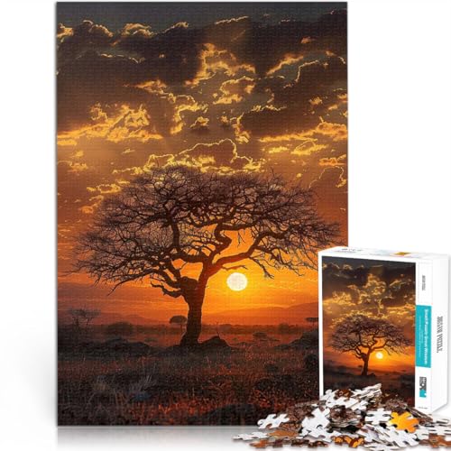 Puzzle für Teenager 1000 Teile Dekomprimierendes intellektuelles Lernspielzeug Savanne Sonnenuntergang Perfekte Dekoration75x50cm Puzzle für Teenager 1000 Teile Dekomprimierendes intellektuelles Lernspielzeug Savanne Sonnenuntergang Perfekte Dekoration75x50cm von AITEXI