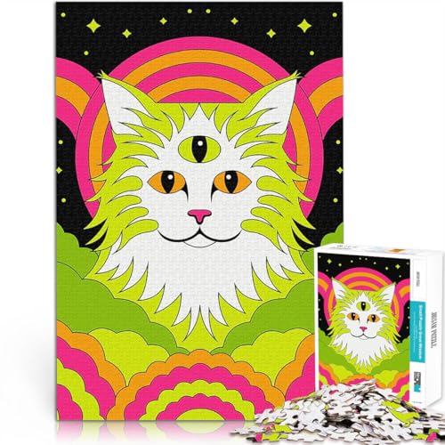 Puzzle für Teenager 1000 Teile Denkspiel Trippy Katze in Psychedelischer Landschaft Angebot als Geschenk für die ganze Familie38x26cm Puzzle für Teenager 1000 Teile Denkspiel Trippy Katze in Psychedelischer Landschaft Angebot als Geschenk für die ganze Familie38x26cm von AITEXI
