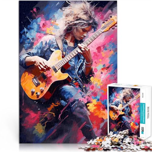Puzzle für Teenager 1000 Teile Intellektuelles Spiel Schöne Mädchen Spielen Gitarre Verbessern Sie das Gedächtnis70x100cm von AITEXI