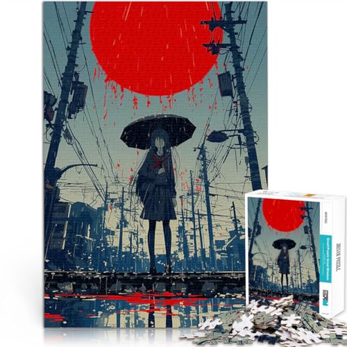 Puzzle für Teenager 1000 Teile Lernspiel-Herausforderungsspielzeug Regentag in Japan Lernspiel für Geburtstag, Weihnachten75x50cm von AITEXI
