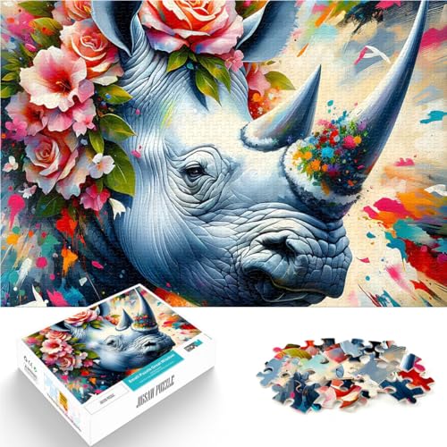 Puzzle für Teenager 1000 Teile Quizspiel Majestätisches blühendes Nashorn aus Acryl Lernspiel für Geburtstag, Weihnachten52x38cm Puzzle für Teenager 1000 Teile Quizspiel Majestätisches blühendes Nashorn aus Acryl Lernspiel für Geburtstag, Weihnachten52x38cm von AITEXI