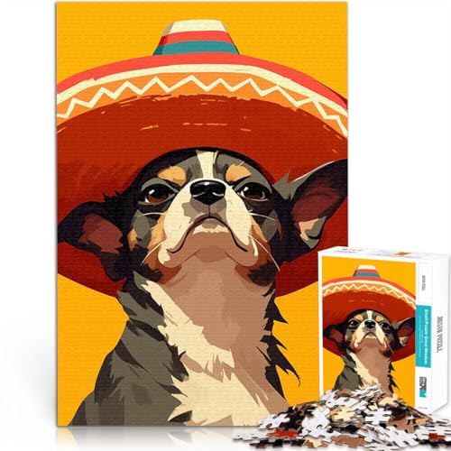 Puzzle für Teenager 1000 Teile Quizspiel Niedlicher Chihuahua im Sombrero Lustige minimalistische Kunst Heimdekoration Spielzeug75x50cm Puzzle für Teenager 1000 Teile Quizspiel Niedlicher Chihuahua im Sombrero Lustige minimalistische Kunst Heimdekoration Spielzeug75x50cm von AITEXI