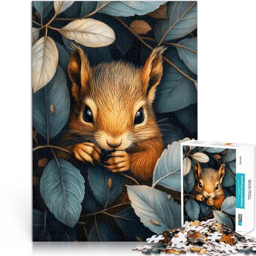 Puzzle für Teenager 2000 Teile Spielzeug Lernspiele Stressabbau Eichhörnchen im Laub Lernspiel für Geburtstag, Weihnachten70x100cm von AITEXI