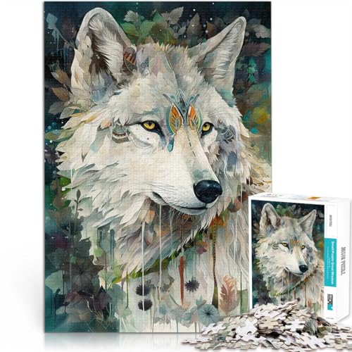 Puzzle für Teenager 1000 Teile Spielzeug Lernspiele Stressabbau Wildniswolf Kunstdruck Verbessern Sie das Gedächtnis52x38cm von AITEXI