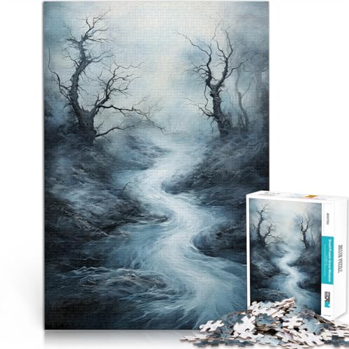 Puzzle für Teenager 1000 Teile Spielzeug für die ganze Familie Flusslandschaftskunst Wunschliste mit dem Weihnachtsmann75x50cm von AITEXI